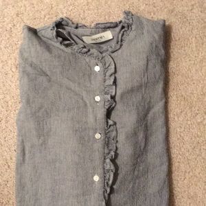 Ruffle Button-Up Stripe